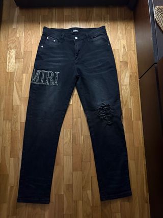 Pantaloni Amiri neri strappati