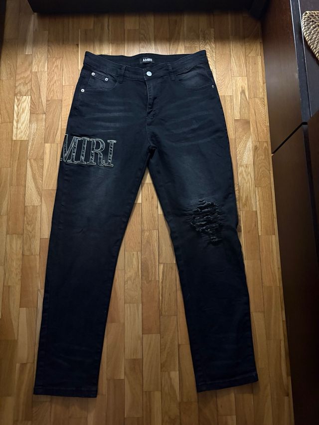 Pantaloni Amiri neri strappati