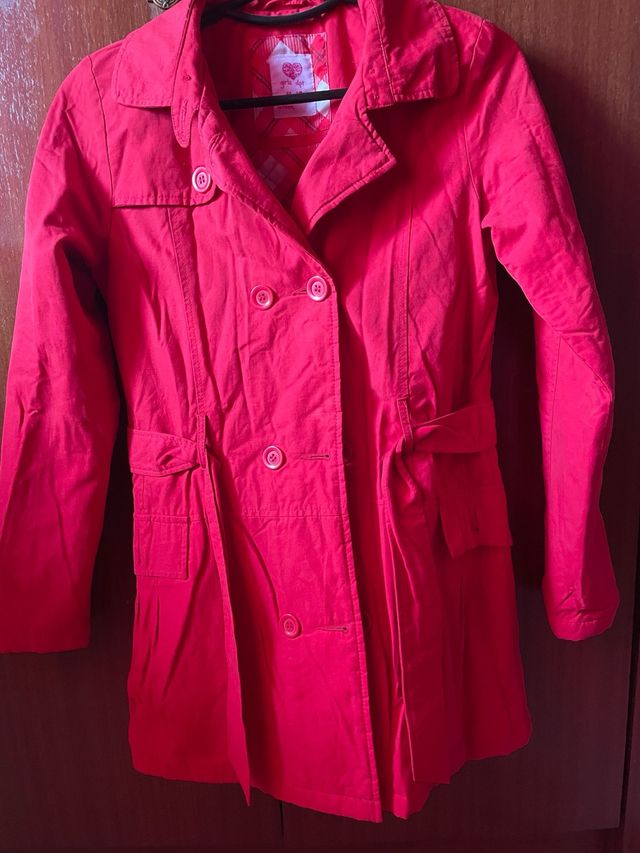 Gabardina niña 11-12 años roja
