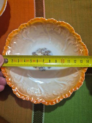 Juego 10 Platos Postre Cerámica Naranja