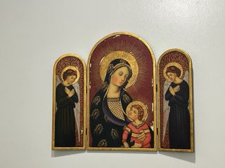 Tríptico religioso Virgen y Niño