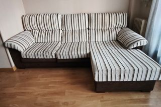 Sofá Chaiselongue Beige y Marrón