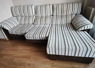 Sofá Chaiselongue Beige y Marrón