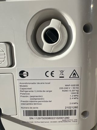 Aire Acondicionado portátil Equation 1000W