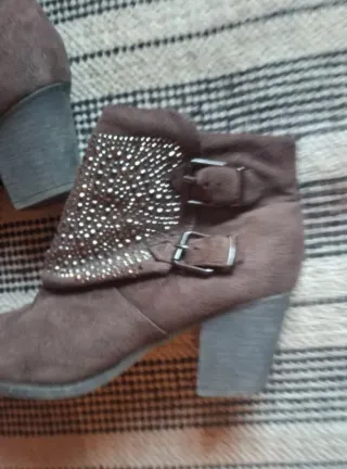 Botines tacón mujer brillantitos