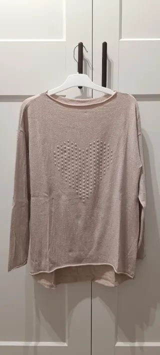 Jersey rosa bebé brillo corazón. Talla L