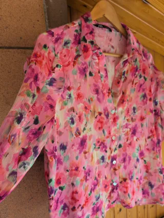 Blusa floral rosa