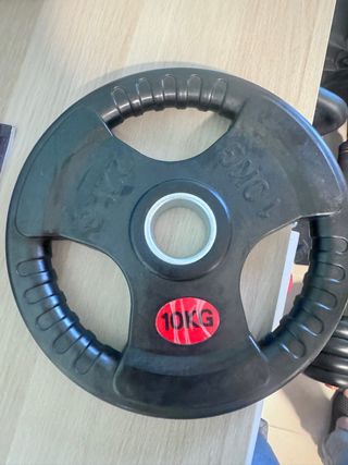 2 Discos Pesa Olímpica 10KG Hierro Fundido 