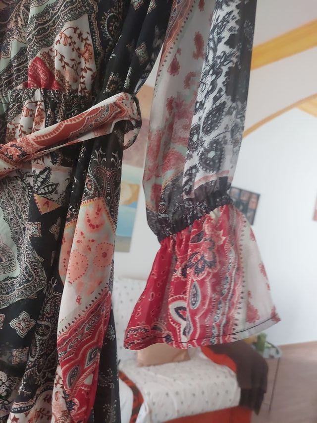 Vestido estampado patchwork talla s