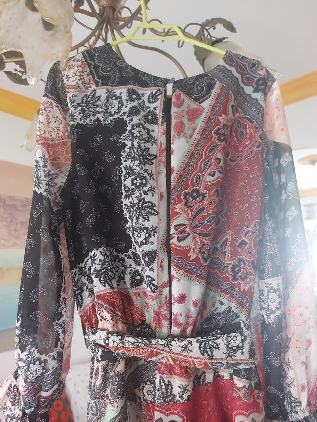 Vestido estampado patchwork talla s