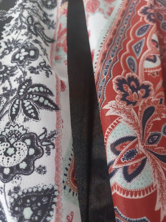 Vestido estampado patchwork talla s