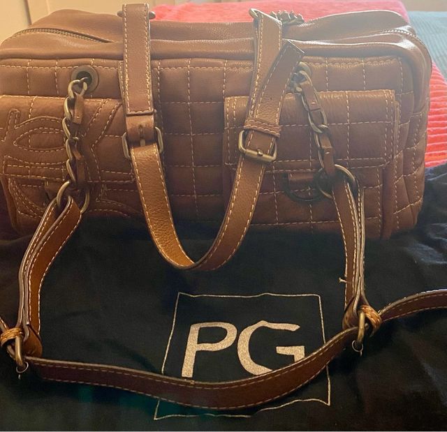 Bolso Purificación García de piel marrón, vintage