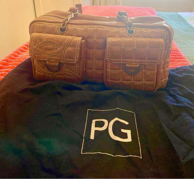 Bolso Purificación García de piel marrón, vintage