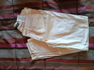 Pantalón Liu Jo beige con cremalleras
