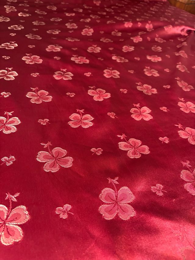 Tenda/coperta matrimoniale bordeaux floreale