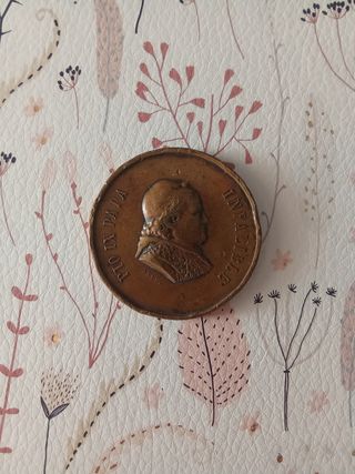 Moneda Bronce Romería 1876