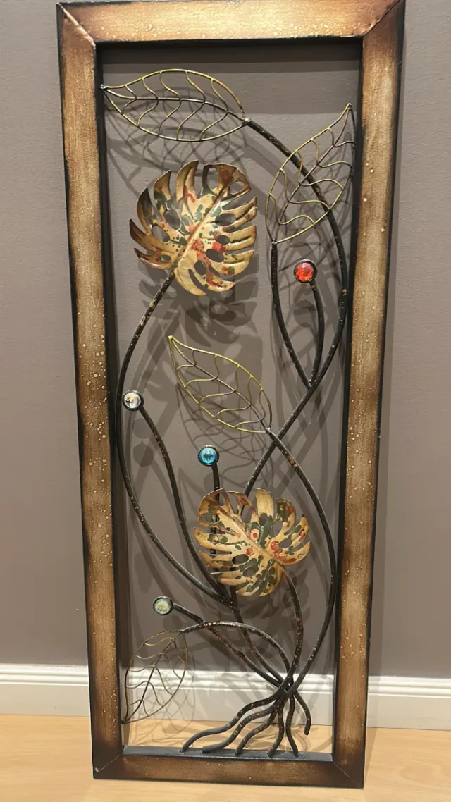 Cuadro Decorativo Metal Hojas