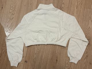Sudadera Crop Manga Larga Blanca