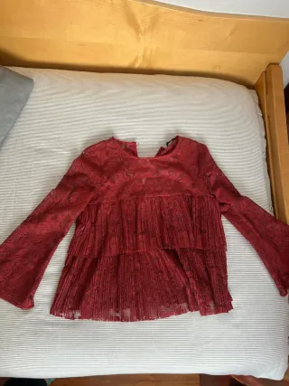 Blusa de encaje  teja
