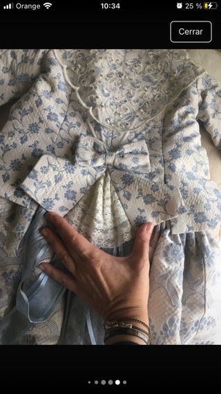 Traje Fallera Niña Azul y Blanco