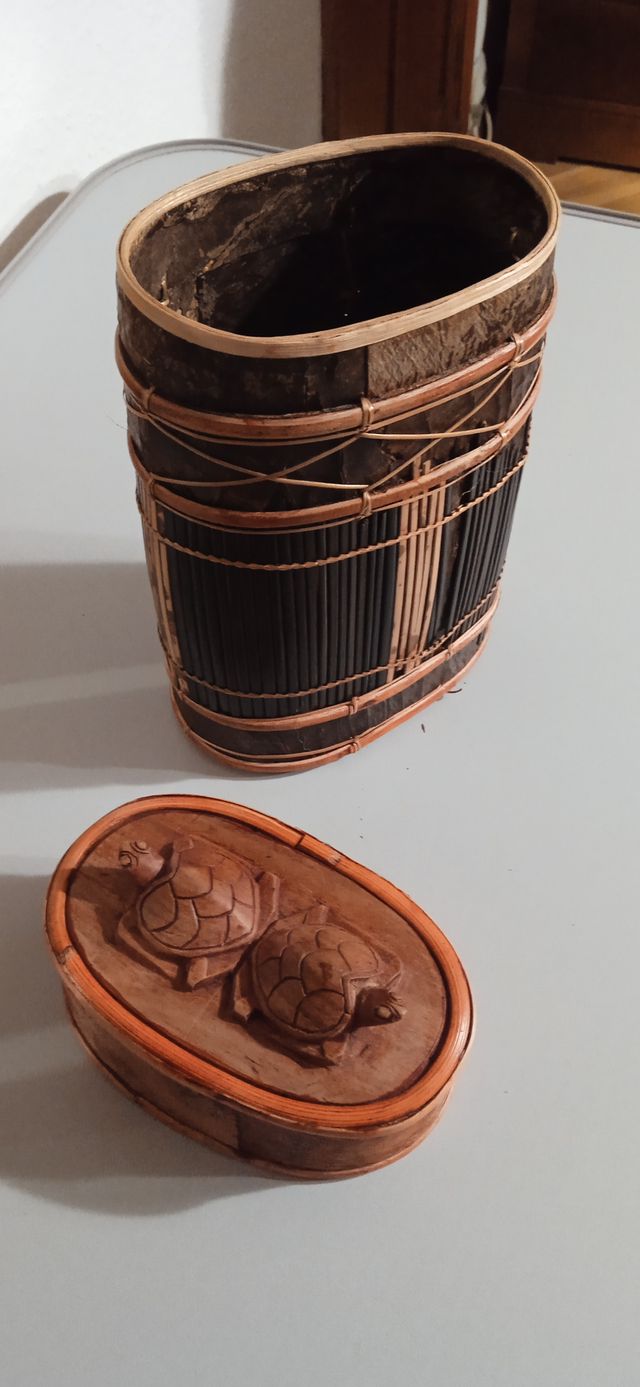 Penna e scatola a forma di tartaruga fatte a mano