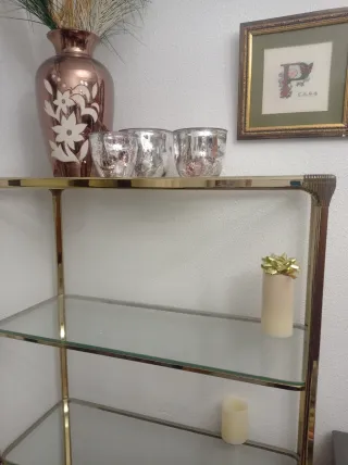 Vitrina antigua cristal y metal
