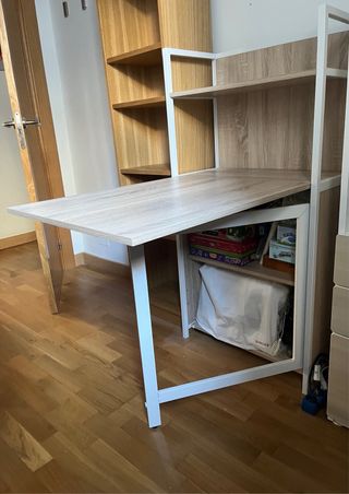 Mueble escritorio madera y metal