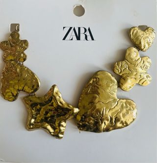 Collar Zara Dorado Corazones y Estrellas