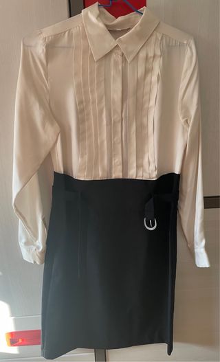 Vestido Les Petites blanco y negro