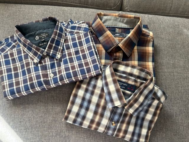 Set di 3 camicie a quadretti da uomo