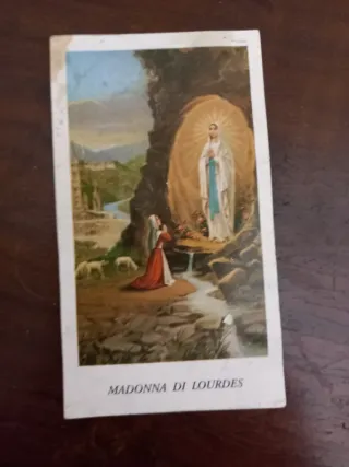 Santino Vintage Madonna di Lourdes