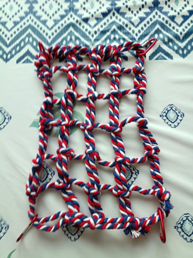 Red de nudos para jaula de mascota roedores o aves