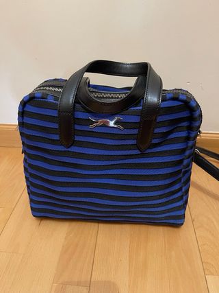 Bolso Bimba y Lola rayas azul y negro