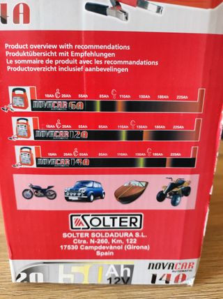Cargador Batería coche y moto Solter Novacar 14A