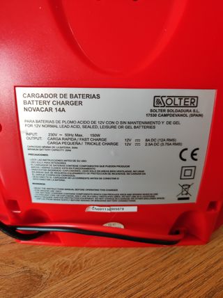 Cargador Batería coche y moto Solter Novacar 14A