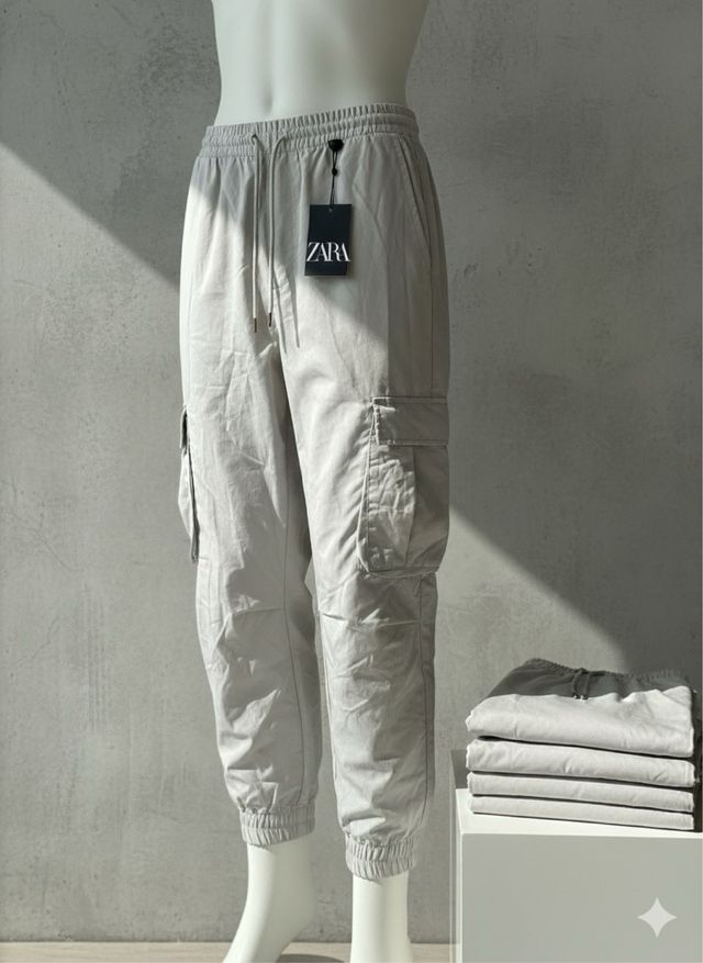 Pantalones Cargo Zara Beige