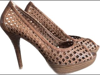 Scarpe tacco pelle cuoio mai usate