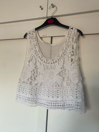 Chaleco blanco encaje talla M