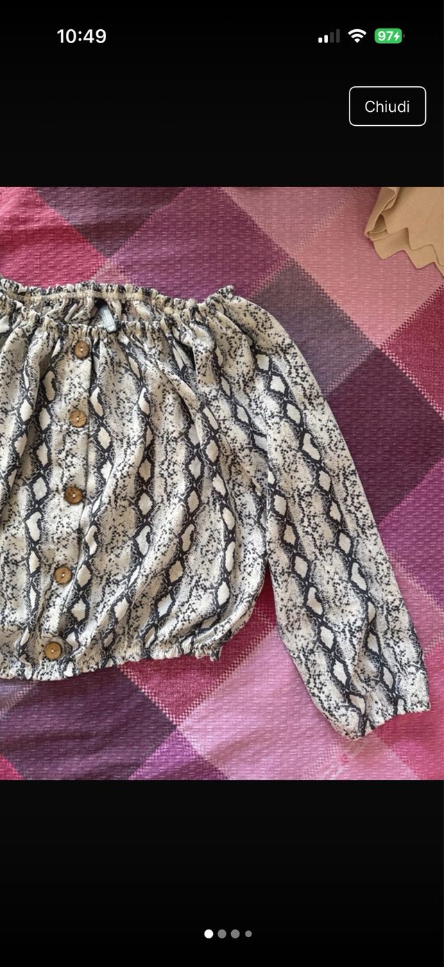 Camicia donna velata beige/grigia