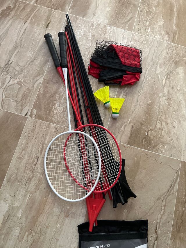 Kit Bádminton con raquetas, Red y Volantes