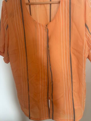 Camisa vintage rayas naranja talla L