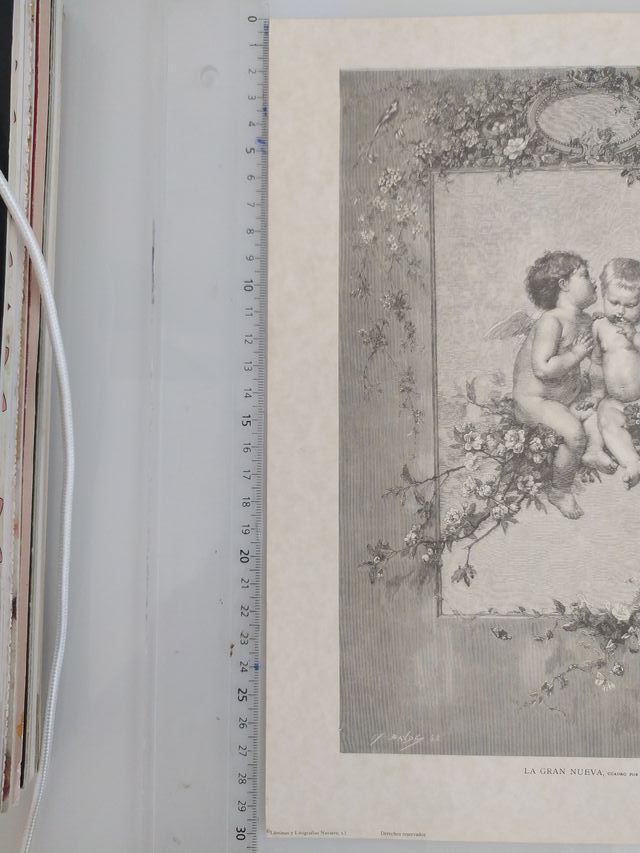 Lámina Litografía E. Lobrichon Ángeles