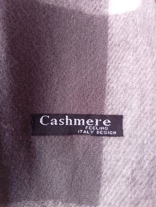 Fular sensación cachemira gris y blanco