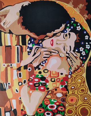 Lienzo Beso Klimt 40x50 óleo pintura cuadro 
