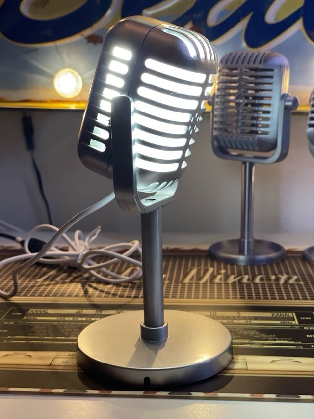 Lampada USB , Microfono Stile Anni '50