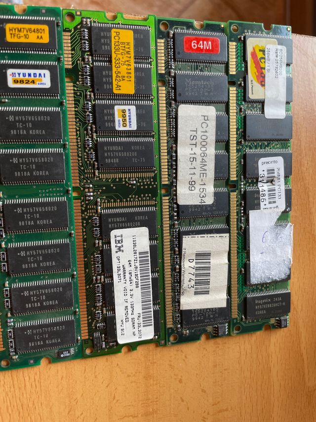 Módulos RAM Hynix, Hyundai, IBM, Memtech