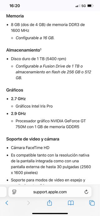 Ordenador iMac Apple Gris/Plata Finales 2013