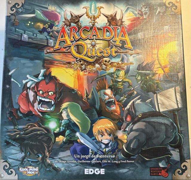 Juego Arcadia Quest con figuras pintadas.  Nuevo
