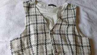 Vestido cuadros blanco y negro mujer