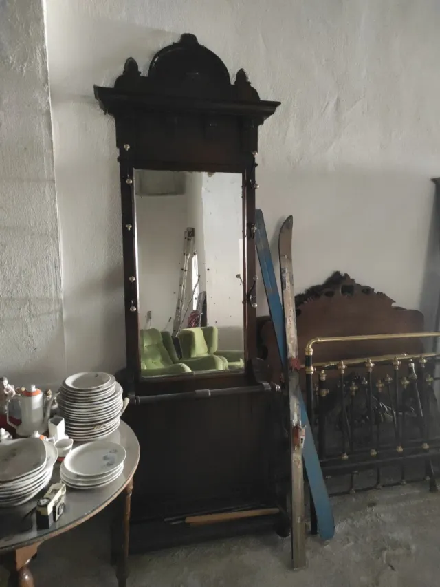 Perchero Paraguero Madera y Cristal